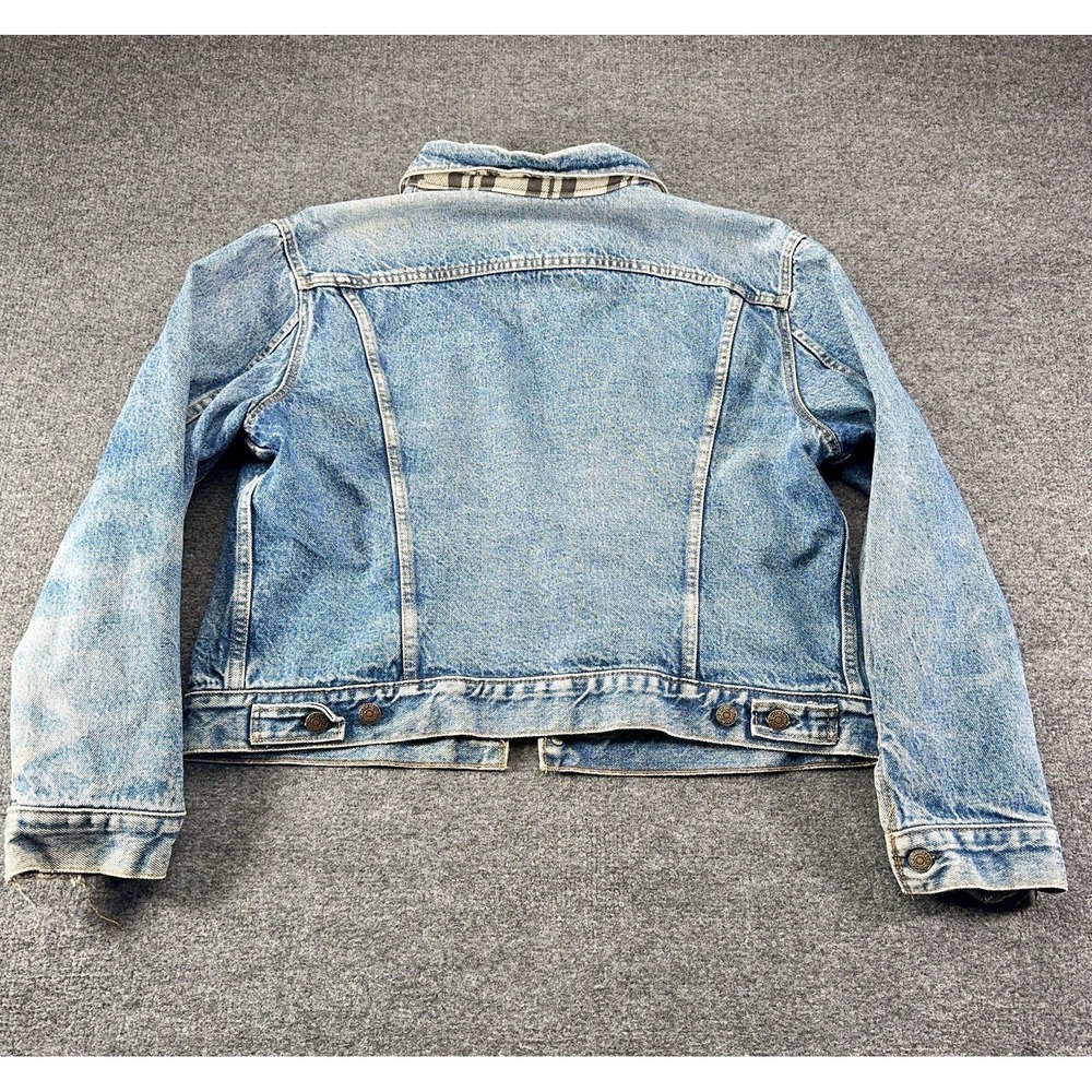 Levi Strauss Denim Jean Jacket Men's Buffalo Lined Gray Black XL 70411-9354 90s - Picture 16 of 16